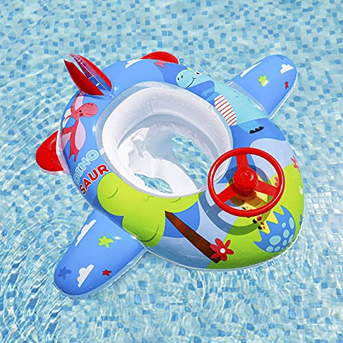 Faxianther Toddlers Inflatable Pool Float Kids Girls Boys Swimming Ring Float Seat Boat Baby Infants Airplane Design Floaties Inflatable Ride-ons Summer Party Decor for 1-4 Yrs