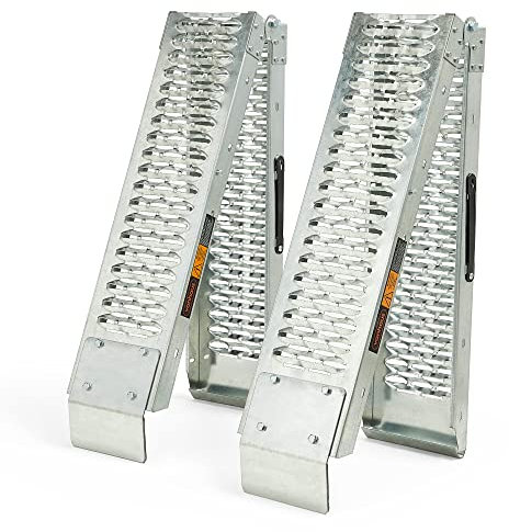 VonHaus Loading Ramp - 2 Van Ramps Heavy Duty - Folding Slope for Van, Motorbike, Quad Motorcycle - Portable Galvanised Steel Loading Rampway- 400kg Max Loading - H168 x W25 x D8cm
