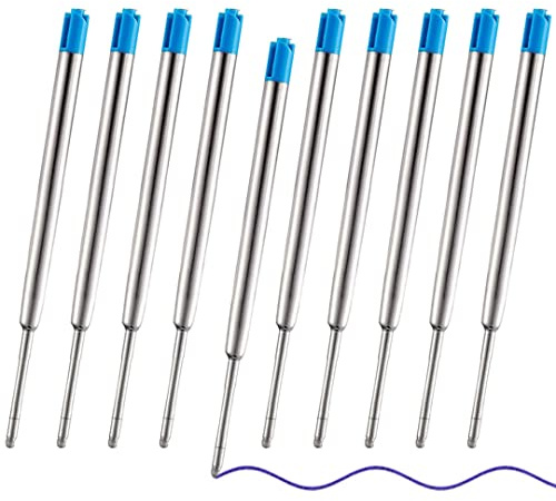 NOCHME Kugelschreiberminen Blau 9,8 Cm NOCHME 10er 1.0 Mm Austauschbare Standard Metall Kugelschreiber Minen, Kompatibel Für Parker G2-Format Für Einheitliches Und Flüssiges Schreiberlebnis