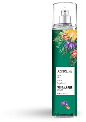 Cosmolive Body Mist - Revitalizing, Refreshing Scent, Long-lasting, Hydrating Fragnace Spray - 250ml - Tropical Queen
