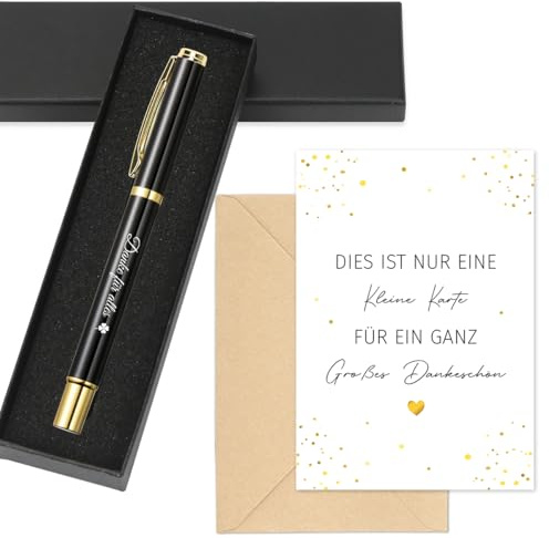 Aurasky Dankeschön Geschenke, Kugelschreiber mit Gravur, Dankeskarten und Geschenkbox, Danke für Alles, Abschiedsgeschenk für Familie Freunde Kollegen Lehrer