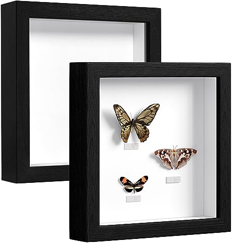 EUGAD 3D Bilderrahmen zum befüllen, 30x30 cm, Schwarz, 3cm Tiefer | 3D Objektrahmen, Tiefer Rahmen für Wand- & Tischrahmen, Shadow Box für Fotos, Hochzeitsstrauß, DIY Kunstwerke