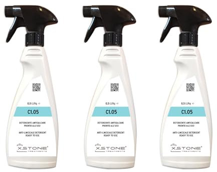 Detergente ANTICALCARE disincrostante per lavelli, top cucina in gres, porcellana, ceramica, top bagno, rubinetteria. ecc. Pack 3 x SPRAY da 0,5 Litri
