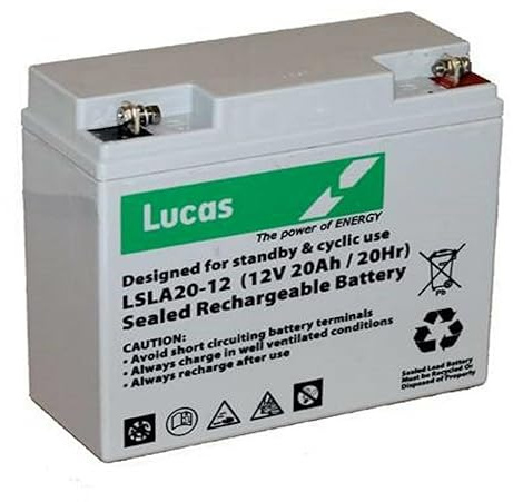 Lucas 12v 20Ah Mobility Scooter/Lawnmower/UPS Battery, Fully Rechargeable, 12 Month Warranty