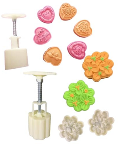 Moldes de Prensa de Pastel，Juego de moldes de pastel de luna，Para Tartas Luna para hornear galletas y postres.