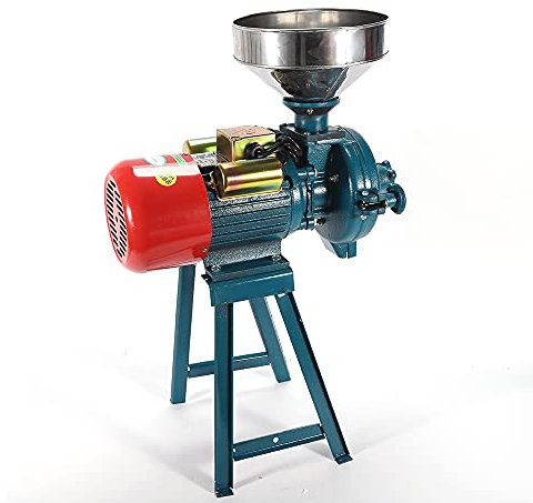 Elektrische Trockenkorn Kornmühle Getreidemühle Geeignet zum Mahlen von Reis, Weizen, Mais und Kaffeebohnen mahlen 2200W mit Trichter Futtermühle Kornmühle Schrotmühle Schleifmaschine (Grün)