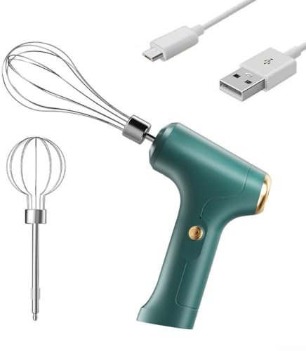 YUANGANG Electric Hand Whisk, USB Rechargeable Wireless Portable Egg Beater With 2 Detachable Whisks For Eggs Milkshake Cream