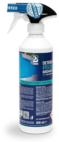2BM Detergente Piscine e Vasche Idromassaggio pulisce e sgrassa Bordo Piscina, Vasca e Pavimenti | rimozione depositi oleosi di Creme, Oli, residui organici ed inorganici | Spray 500 ml