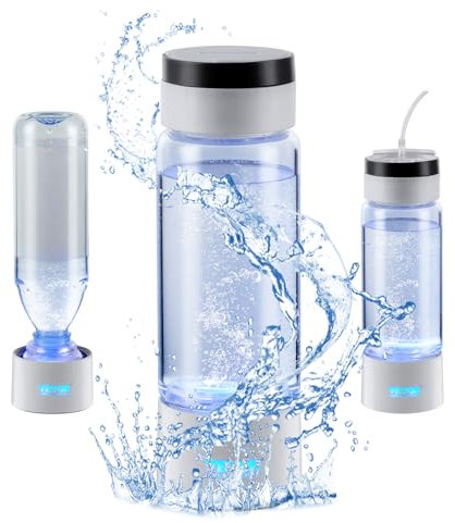 VEVOR Wasserstoff-Wasserflaschengenerator, tragbarer Wasserstoff-Wasserbereiter 380 ml, wasserstoffreiches Wasserionisationsgerät mit SPE-Technologie, mit Naseninhalationsschlauch & Selbstreinigung