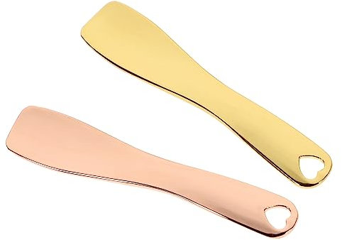 FRCOLOR 2pezzi Cucchiaio Per Trucco e Spatola in Lega Di Zinco Cucchiaio Per Bellezza e Maschera Viso Per Cosmetici Viso Oro e Oro Rosa Strumenti Per Cura