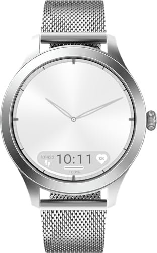 Maxcom FW44 Silver 2 - Women's Jewellery Smartwatch - BijouWatch® - 1.2 Amoled Hi-Res Screen - Call Function - IP68 - Health & Sport Tracker - (Silver)