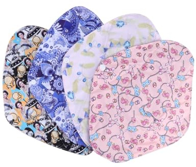 Didiseaon 4piezas Compresas Sanitarias Lavables De Bambú Reutilizables Paquete Unidades Talla Hipoalergénicas y Cómodas Para Cuidado Menstrual Femenino