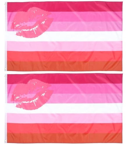 Yardwe 2 Stücke Stolz Flagge Große Lesben Polyester Flagge Dekorative Dekorationen Outdoor Banner Kreative
