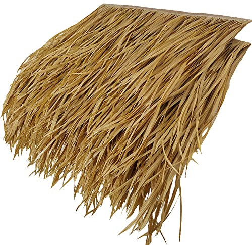 Hawaiianischer Strandschirm Strohdachmatten-Set, feuerfest, gelb, super dekorativ, 15 Jahre Lebensdauer, ideal für Garten & Holzhäuser