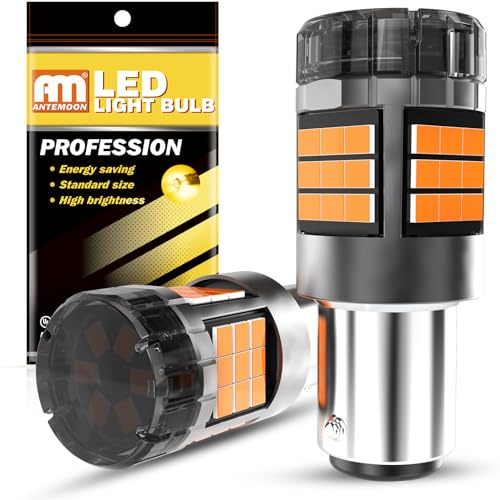 ANTEMOON P21/5W 1157 BAY15D Bombillas LED Canbus Sin Errores Super Brillante 5000LM 12V 24V Ámbar 1016 2057 2357 para Luz de Marcha Atrás Luz de Freno Luces Traseras, 2 Piezas