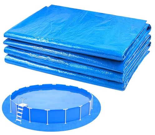 Tappeto Sotto Piscina, Tappetino Base, Panno di Terra Rotondo Piscino Pieghevole Impermeabile, Telo Sotto Piscino Fuori Terra, Rivestimento Pavimento Vasca, Protezione del Pavimento della Piscina