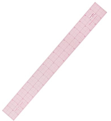 Clear Sewing Ruler, 2 x 18 Inches, Pattern Making Grid Guide with Built-in Scale, 1.2mm Thickness