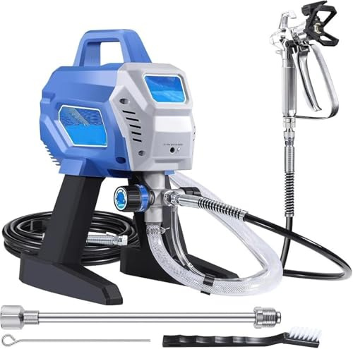 mini Pistola Spruzzo Spruzzatore airless da 3000 psi con bassa pressione regolabile e velocità del motore per verniciatura domestica, garage fai da te