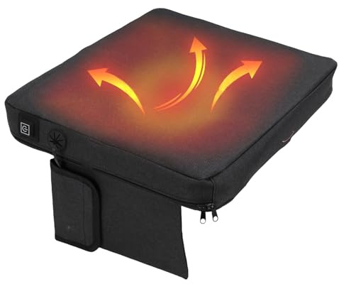 Yanmis Coussin de Siège Chauffant Portable, Coussin de Chaise Chauffant USB en Mousse à Mémoire de Forme avec 3 Réglages de Chaleur pour Le Bureau, la Maison, Le Stade, Le Camping en
