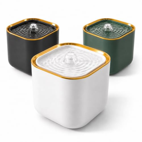 Pati 3L Automatic Cat Water Fountain, Ultra-Quiet Pet Water Dispenser with Triple Filtration System and LED Indicator Light for Cats and Small Dogs (White Cat Water Fountain)
