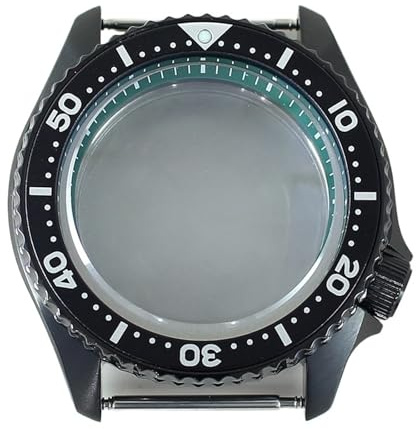 1st 42mm 20bar klockfodral Safirkristall for NH35 NH36 NH38 4R36 urverk Svart/Blå/Grön Kapitelring Mod SKX delar(NO.26 Green ring)