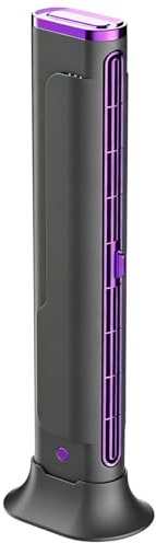 Mini ventilatore a torre 37 cm, ventilatore da tavolo silenzioso per uso orizzontale e verticale, ventilatori senza lama, ventilatori da tavolo portatili con ricarica USB per casa, ufficio