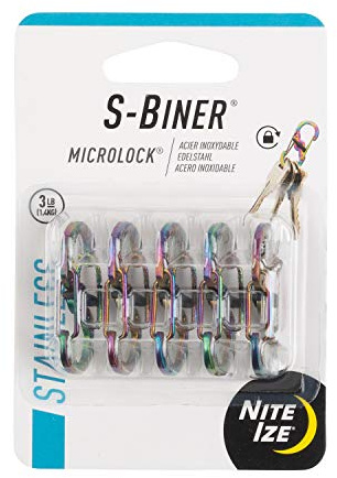Nite Ize S-Biner MicroLock Stainless Steel - Micro-Sized Dual Carabiner for Keys, Pet Tags & Small Accessories - Center Locking Lever - Twist-to-Lock