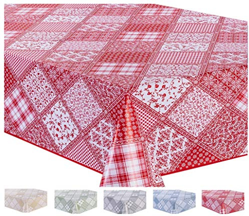 Home Direct Wachstuch Tischdecke Abwaschbar Eckig 140 x 200 cm Rot