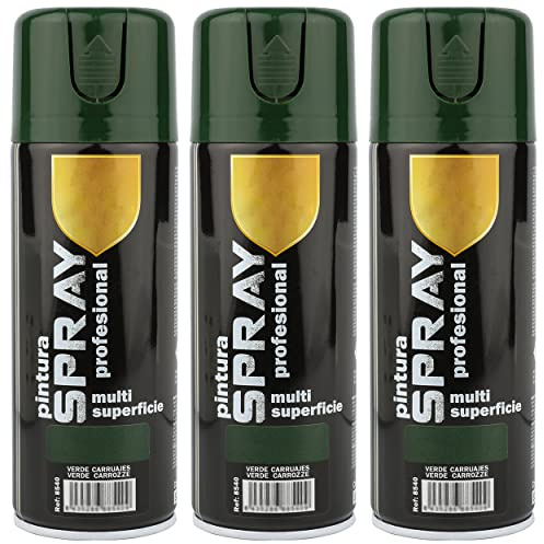 H HANSEL HOME Pintura Spray Verde Carruajes 400 Ml - Pack de 3 Unidades