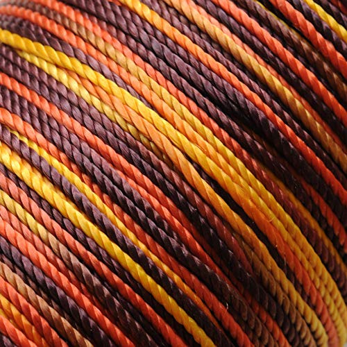 Ganzoo takelgarn takelcord 40 m, 1 mm tunn tråd dipdye Autumn, för filigrana taklingar och dekorativa lindningar med färgskiftning, till paracord och ppm-rep, för armband, nyckelring, koppel, halsband