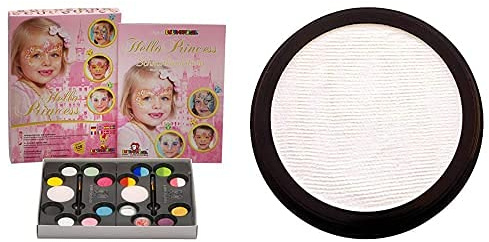 Eulenspiegel - Schmink-Palette Hello Princess und Profi-Aqua Schminke in der Farbe Weiß