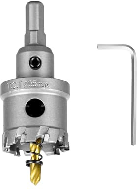 SALI Lochsäge Hartmetall-Bohrer TCT-Metall Lochsäge Bohrer TCT-Bohrer-Lochsägen mit Titanbeschichteter Zentrierbohrer Ideal für Löchern in Edelstahl, Eisen, Legierung, Holz, Kunststoff (Ø 35 mm)