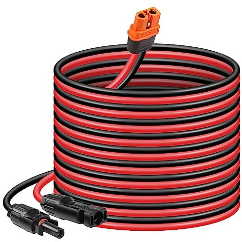 CERRXIAN 16FT/5M 12AWG Solarpanel-Stecker auf XT60i-Buchse, Solarpanel-Stromkabel für Solarpanel, tragbares Wohnmobil-Kraftwerk, tragbares Kraftwerk, Lipo-Batterie (16FT/5M)