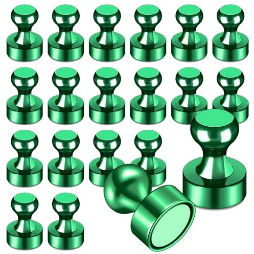 LOVIMAG Fridge Magnets 20Pcs Refrigerator Whiteboard Small Strong Magnet Classroom Kitchen Accessories Decorative Locker Set Decor Must Haves Office Calendar Refrigerador Magnetic Cute Crafts Green