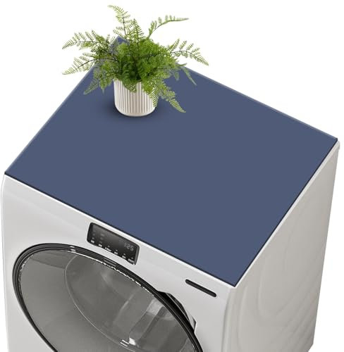 Funda para lavadora, 60 x 60 cm, funda para lavadora, se puede cortar, antideslizante, para lavadora, frigorífico, cocina (azul oscuro)