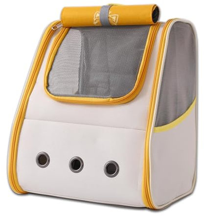 PJDDP Haustier Rucksack Mit Netzfenster Und Haustiermatte, Faltbare Katzenrucksack Hundetransporttasche, Katzentasche Transporttasche Für Katzen Und Hunde,Gelb