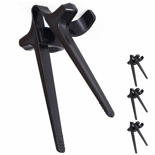 4 Pcs Finger Chopsticks, Snack Chopsticks Reusable Tweezer Tongs Food Clips, Plastic Finger Chopsticks for Gamers Keep Clean Game Accessories Home Gadgets (Black)