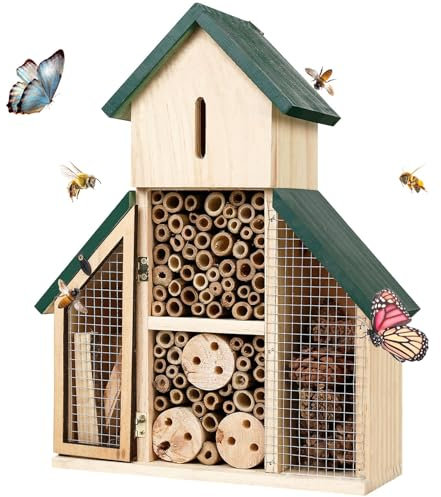 Marienkäferhaus – Natürliches Bienenhaus, Hängbares Marienkäferhotel | Hängbares Marienkäfer Hotel, Nistraum für Marienkäfer Florfliegen Biene, Box Dekoration für Garten, Hof, Multi Habitat