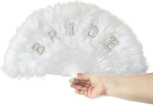 TRIXES Bride Handheld-Federfächer – Geschenk für die zukünftige Braut, Junggesellinnenabschied – Bachlorette-Geschenk