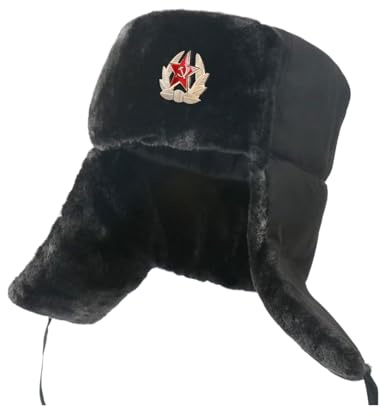 kesurpae Wintermütze für Herren zum Skifahren, Radfahren und Wandern, Plüsch Trooper Mütze, Bombermütze, Wintermütze, Schneekappe, Ohrenhüte, Russland