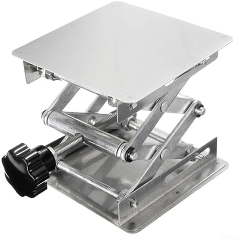 Labor-Hebebühne aus Edelstahl, 200 x 200 mm, manueller Stützständer, verstellbare Höhe 85-280 mm, für wissenschaftliche Experimente