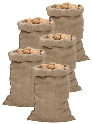 Home & Garden - Sacos de yute (5 unidades, 60 x 105 cm, 100 % yute, 340 g/m²), elección de muebles