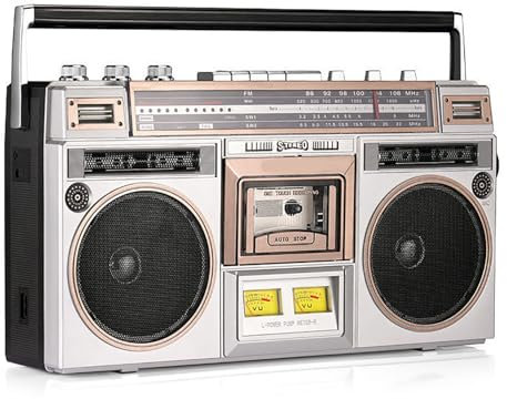 COYEUX Boombox Bluetooth portátil, Boombox de Cinta con Reproductor Retro Estilo años 80, con Radio Am/FM, Compatible con Entrada SD/USB, Ideal para Viajes de reuniones Familiares