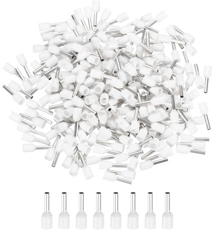 sourcing map 1000 Pcs Insulated Ferrule Electrical Wire Connectors Wire Terminals Wire Crimp Connector Kit 16 AWG for Electrical Projects Industrial Chemical Industry, White