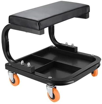 JKELPV Werkstatt hocker Rolling Creeper Sitz Hocker Mechaniker Stuhl 4 Räder Tablett Werkzeuge Auto Reparatur Werkzeug Multifunktionale Mobile Reparatur hocker mit Rollen(Black)