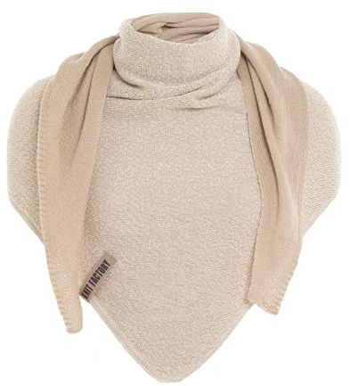 KNIT FACTORY - Ella Dreieckstuch - Dreieckstuch Damen - Fein Gestrickter Damen Schal - Halstücher für Damen - Für Frühling und Sommer - Baumwollmix - 180x70 cm