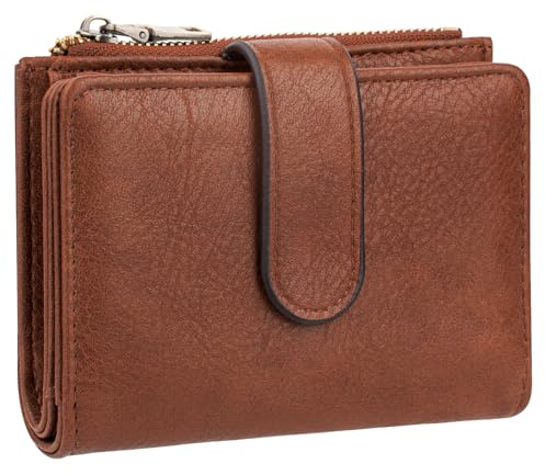 ONEKERUN Geldbörse Damen PU Leder Mittelgroß Portemonnaie Damen Geldbeutel mit RFID Blockierung Portmonee Große Kapazität Brieftasche für Frauen mit Vielen Kartenfächern & Zipper Münzfach