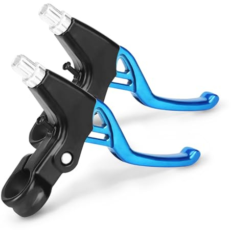 Kukyller 1 paio di leve del freno per bicicletta, 14 x 9 cm, leva del freno per bicicletta, in lega di alluminio, ergonomico, per mountain bike, colore blu