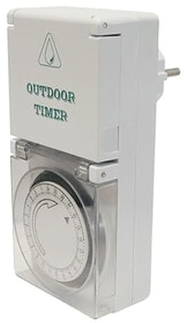 Programmatore meccanico giornaliero esterno IP44, impermeabile, consente il controllo automatico dell'irrigazione e la gestione dei timer per giardini.