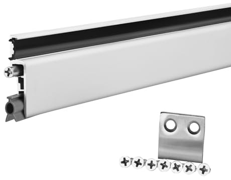 SOTECH Automatische Türbodendichtung zum Aufschrauben H15 | für max. 985 mm Türbreite, bis zu 150 mm kürzbar, DIN li / re, Alu mit elastischem Gummi für ein Plus an Komfort